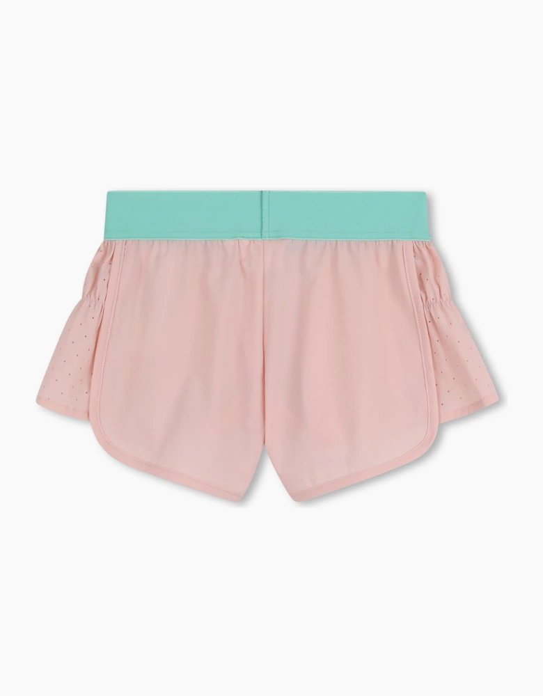 Girls Pale Pink Logo Runner Shorts