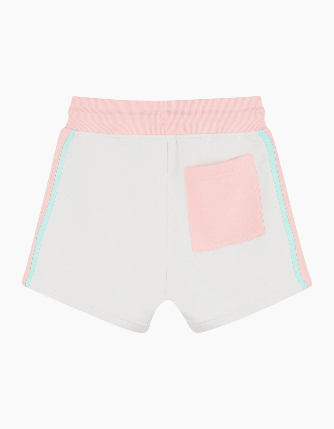 Girls Cream Pale Pink Logo Sweat Short
