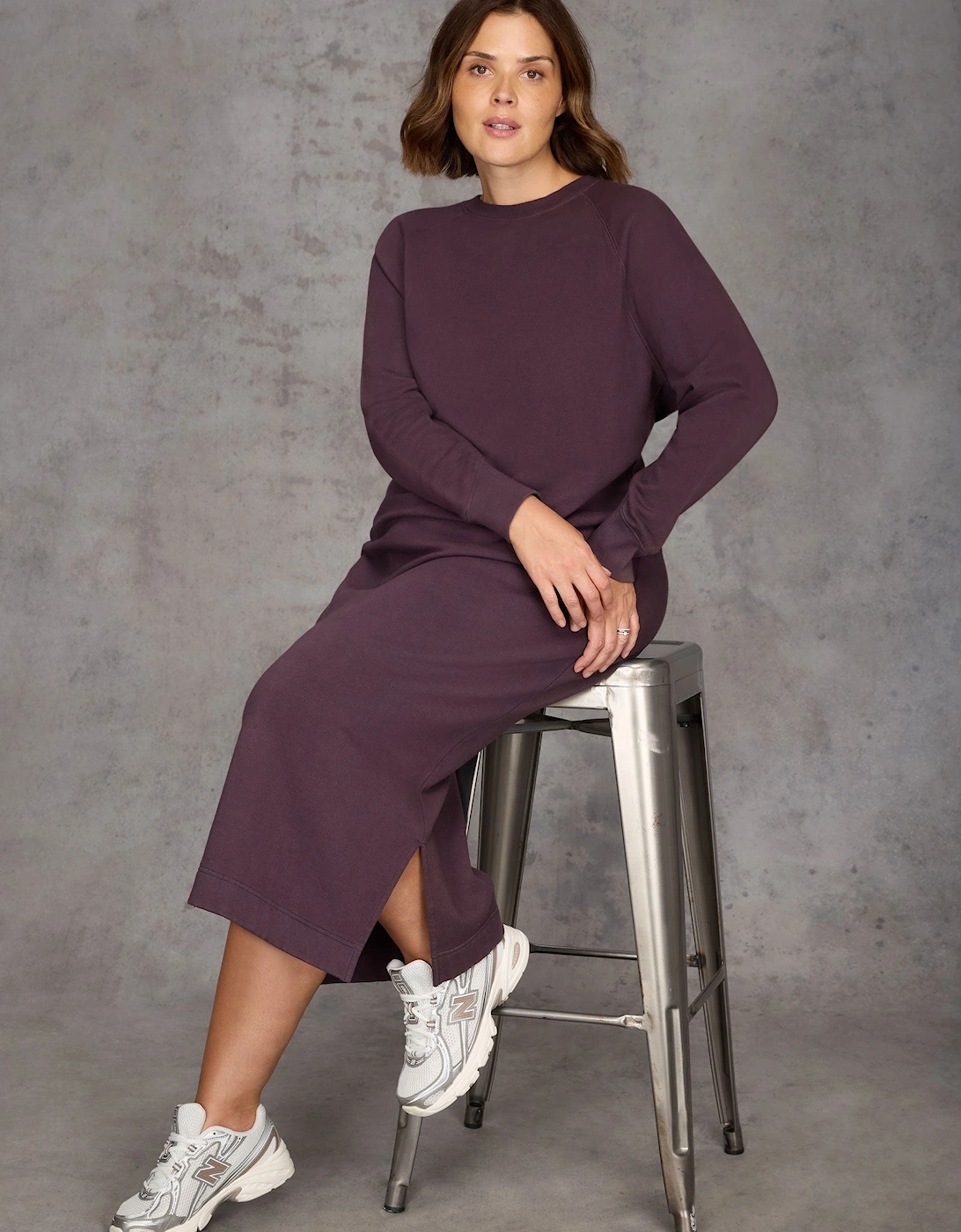 Purple Sweatshirt Dress