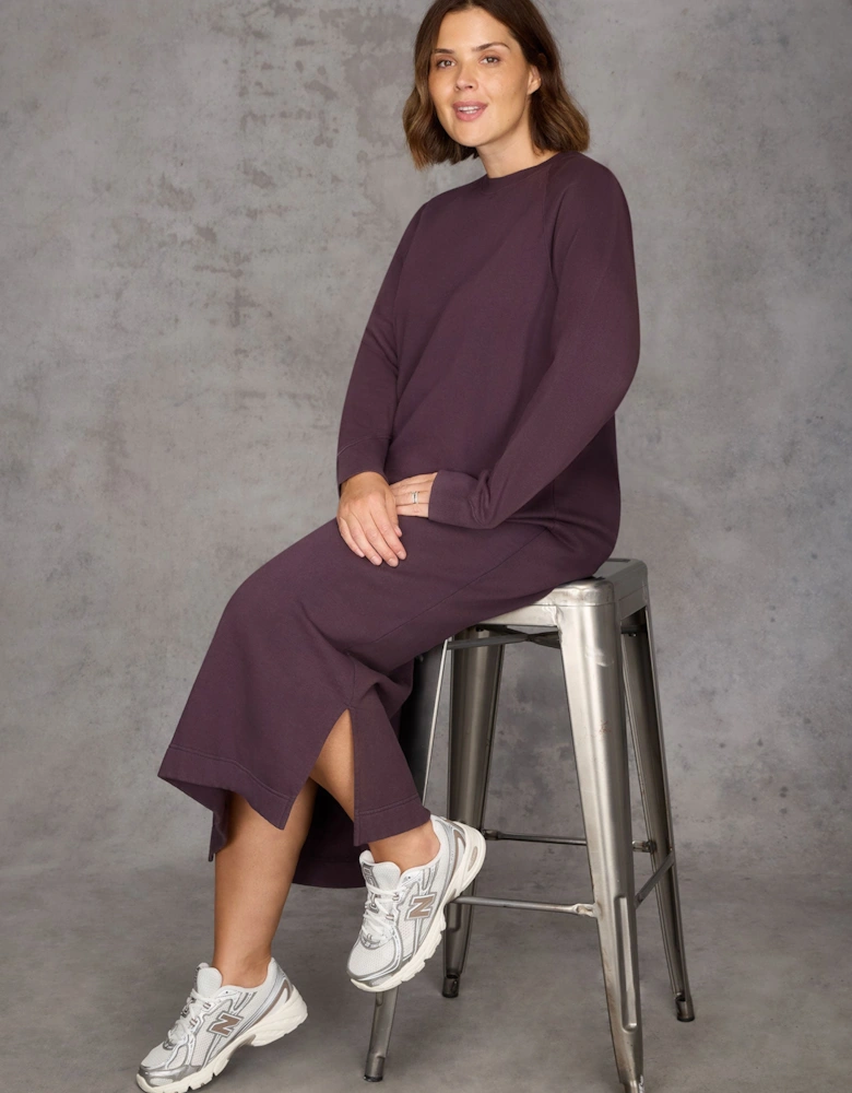 Purple Sweatshirt Dress