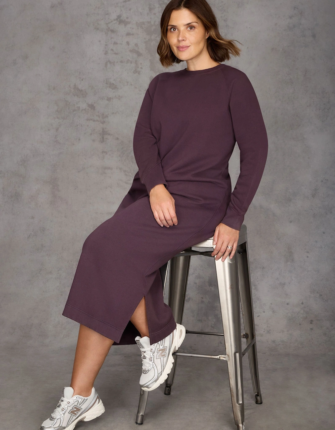 Purple Sweatshirt Dress