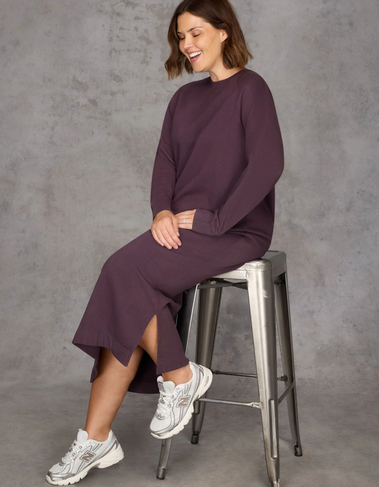 Purple Sweatshirt Dress