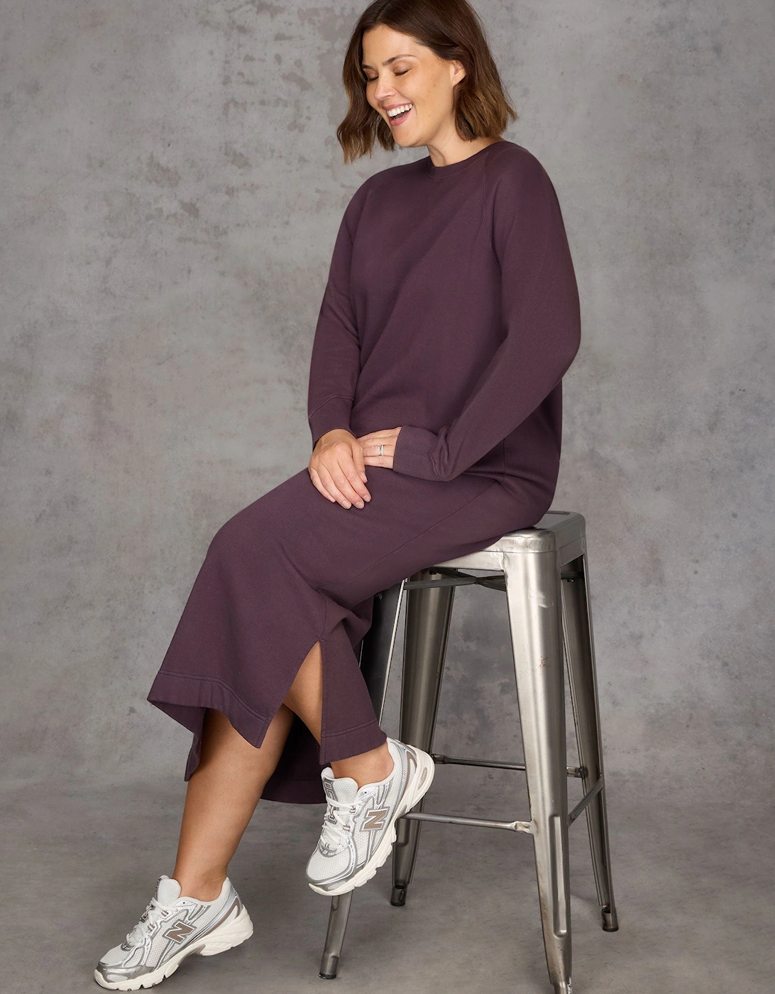 Purple Sweatshirt Dress