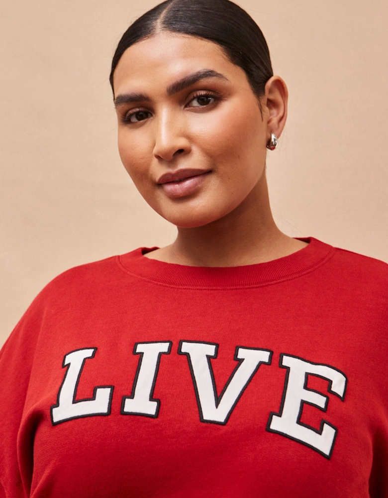 Red Oversized Live Sweatshirt