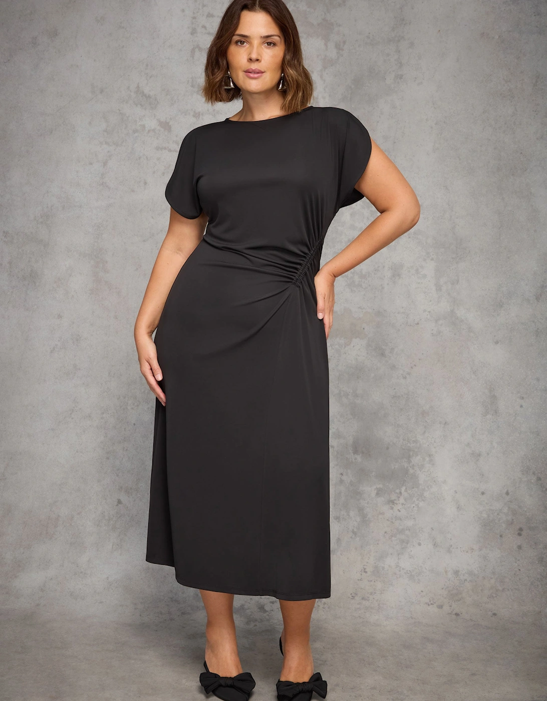 Black Draped Side Maxi Dress, 7 of 6