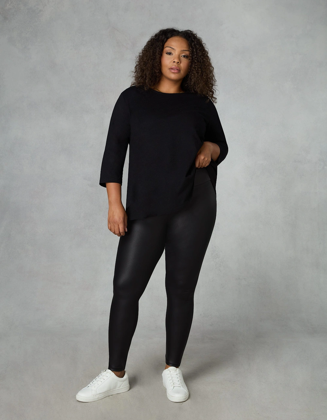 Live Unlimited London Women's Black Faux Leather Legging - Size: 26
