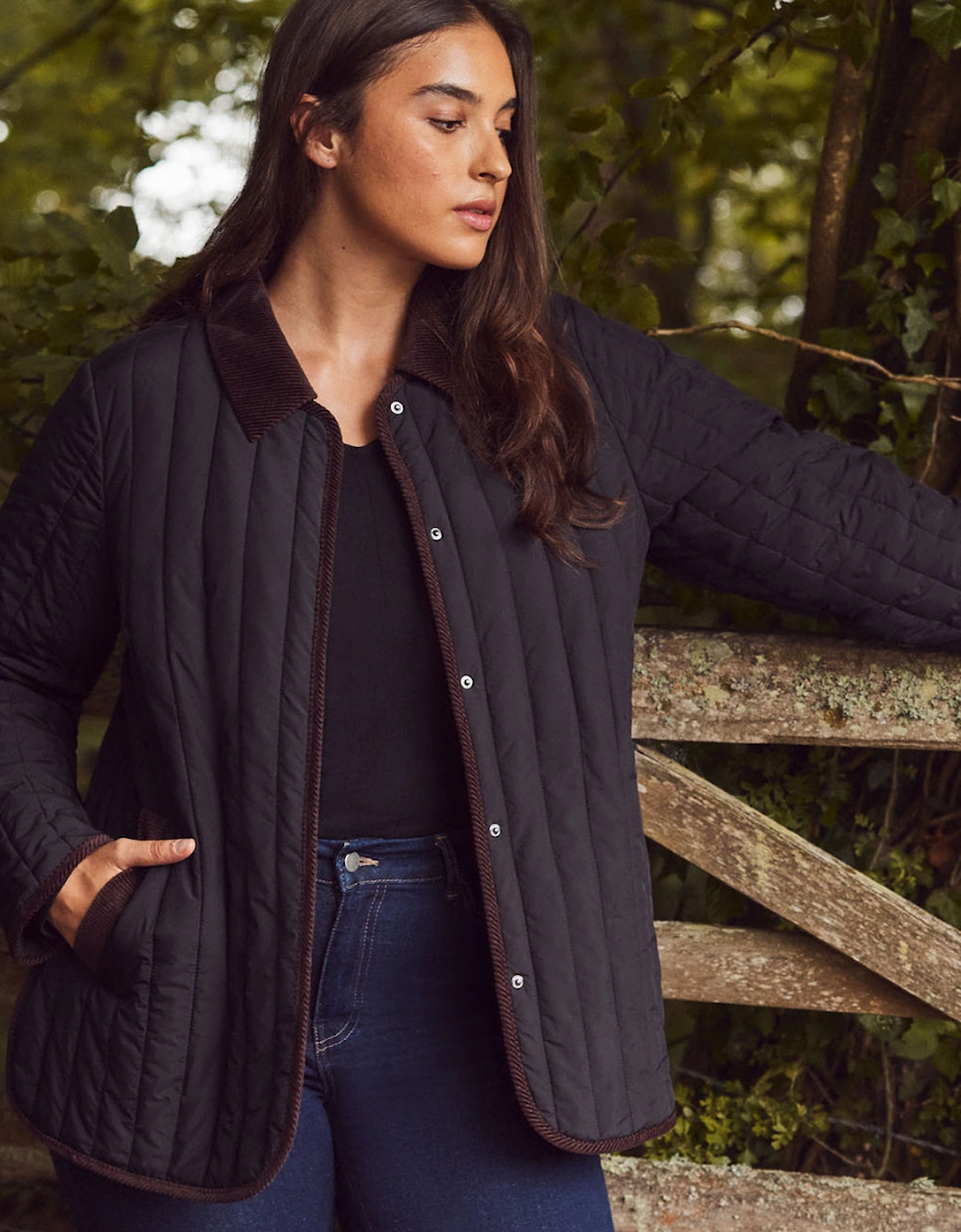 Black Quilted Jacket with Cord Detailing, 10 of 9