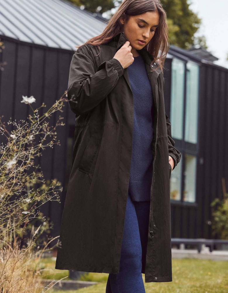Black Longline Raincoat