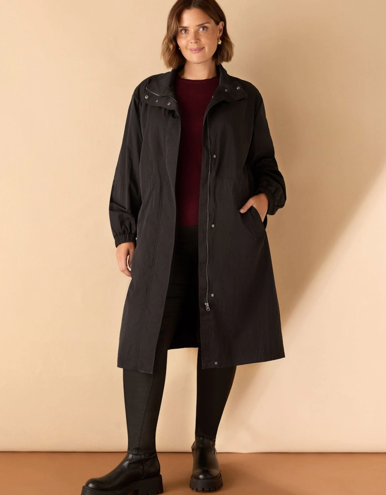 Black Longline Raincoat