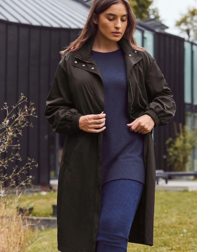 Black Longline Raincoat