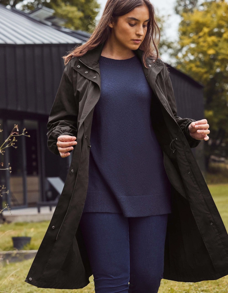 Black Longline Raincoat