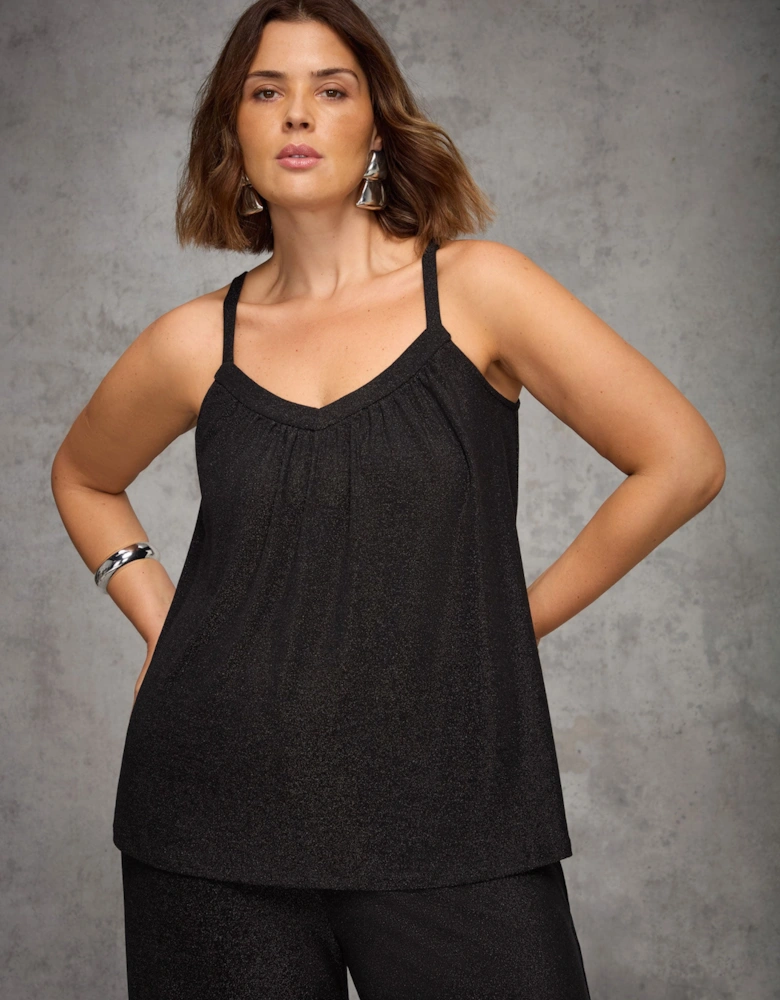 Black Jersey Sparkle Cami