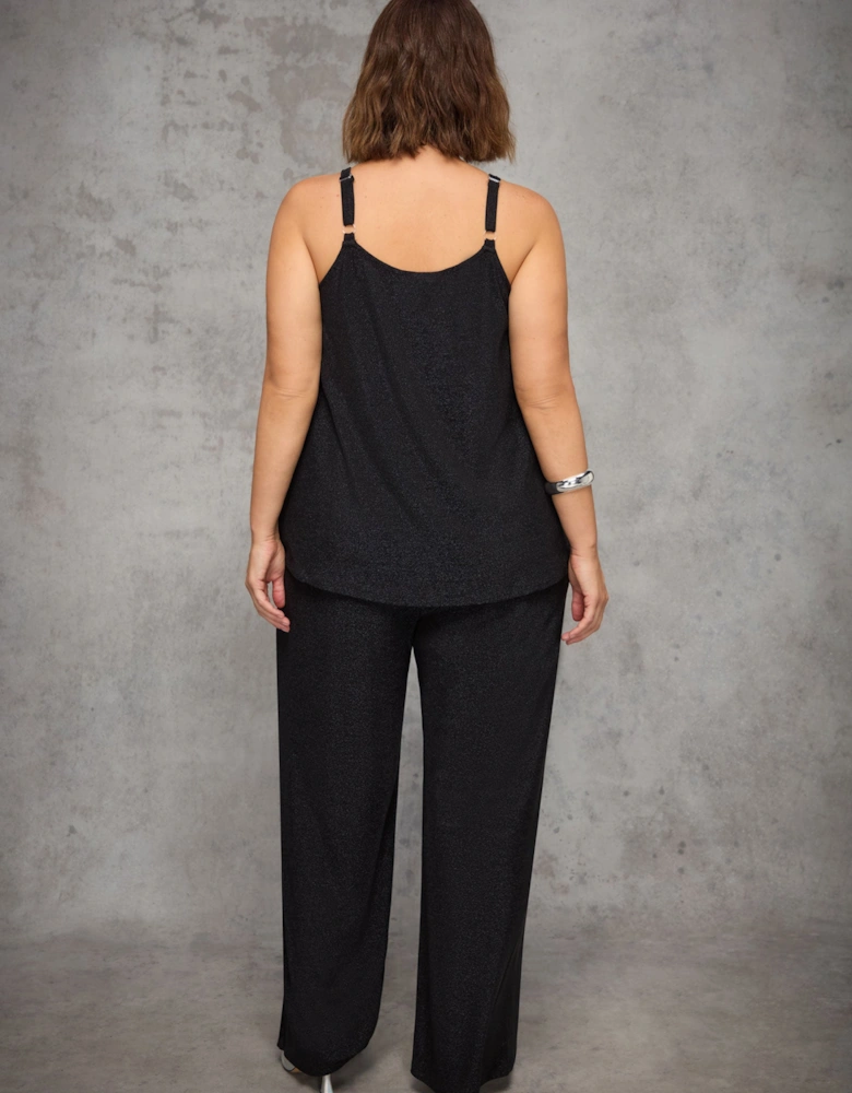 Black Sparkle Jersey Trousers