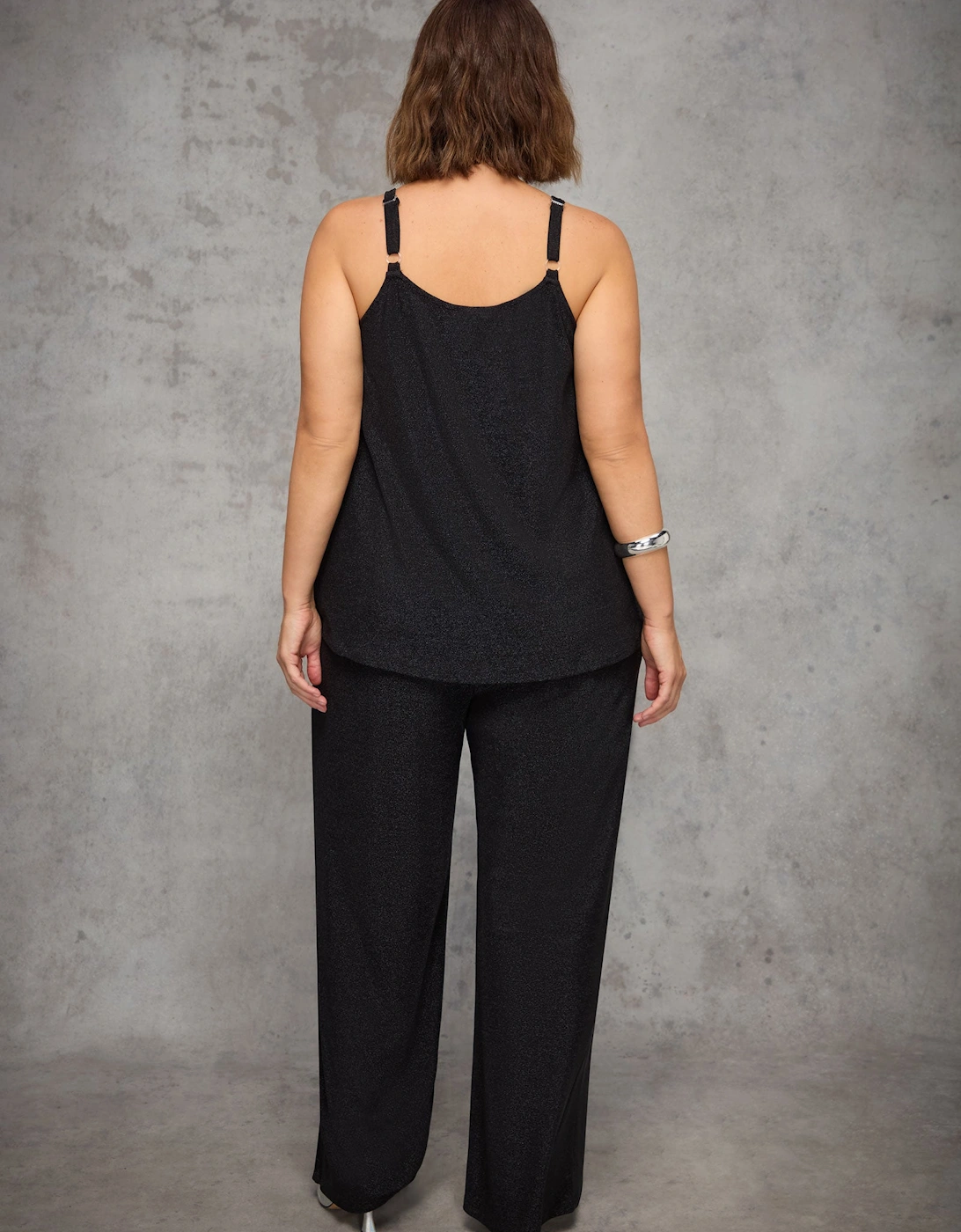 Black Sparkle Jersey Trousers