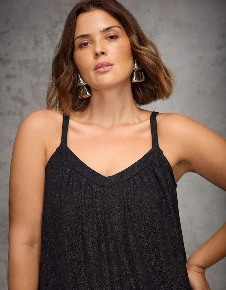 Black Jersey Sparkle Cami