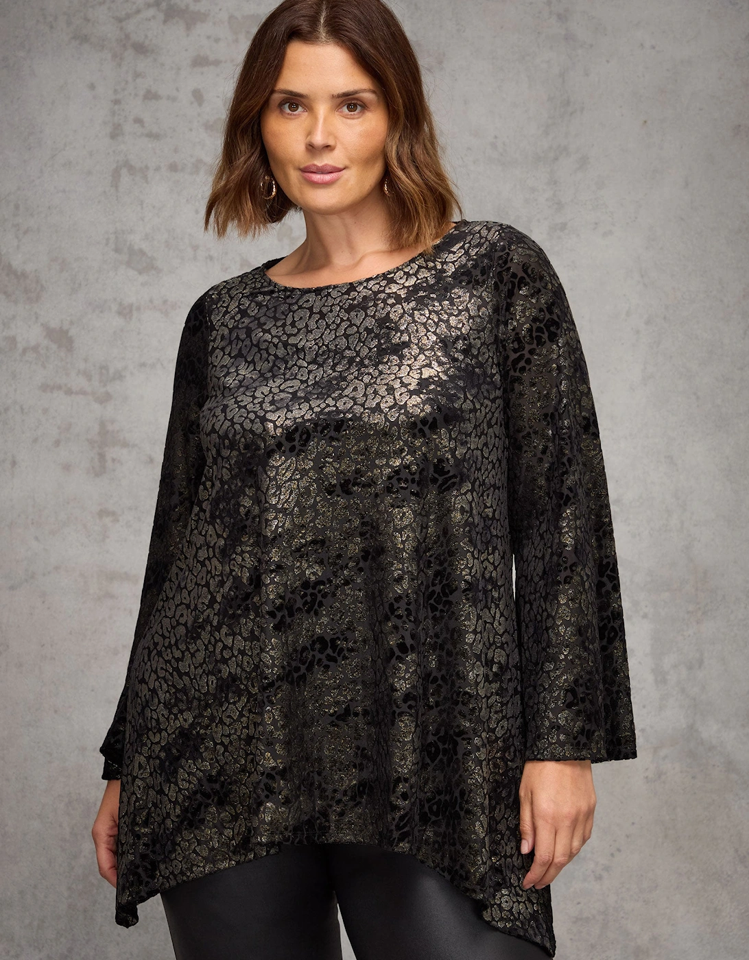 Gold Animal Velvet Burnout Jersey Tunic, 5 of 4