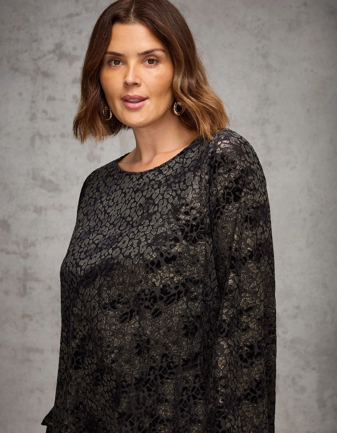 Gold Animal Velvet Burnout Jersey Tunic