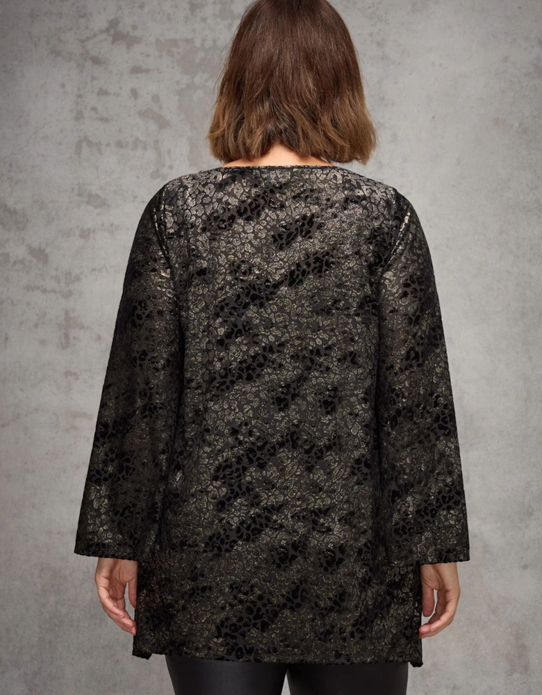 Gold Animal Velvet Burnout Jersey Tunic