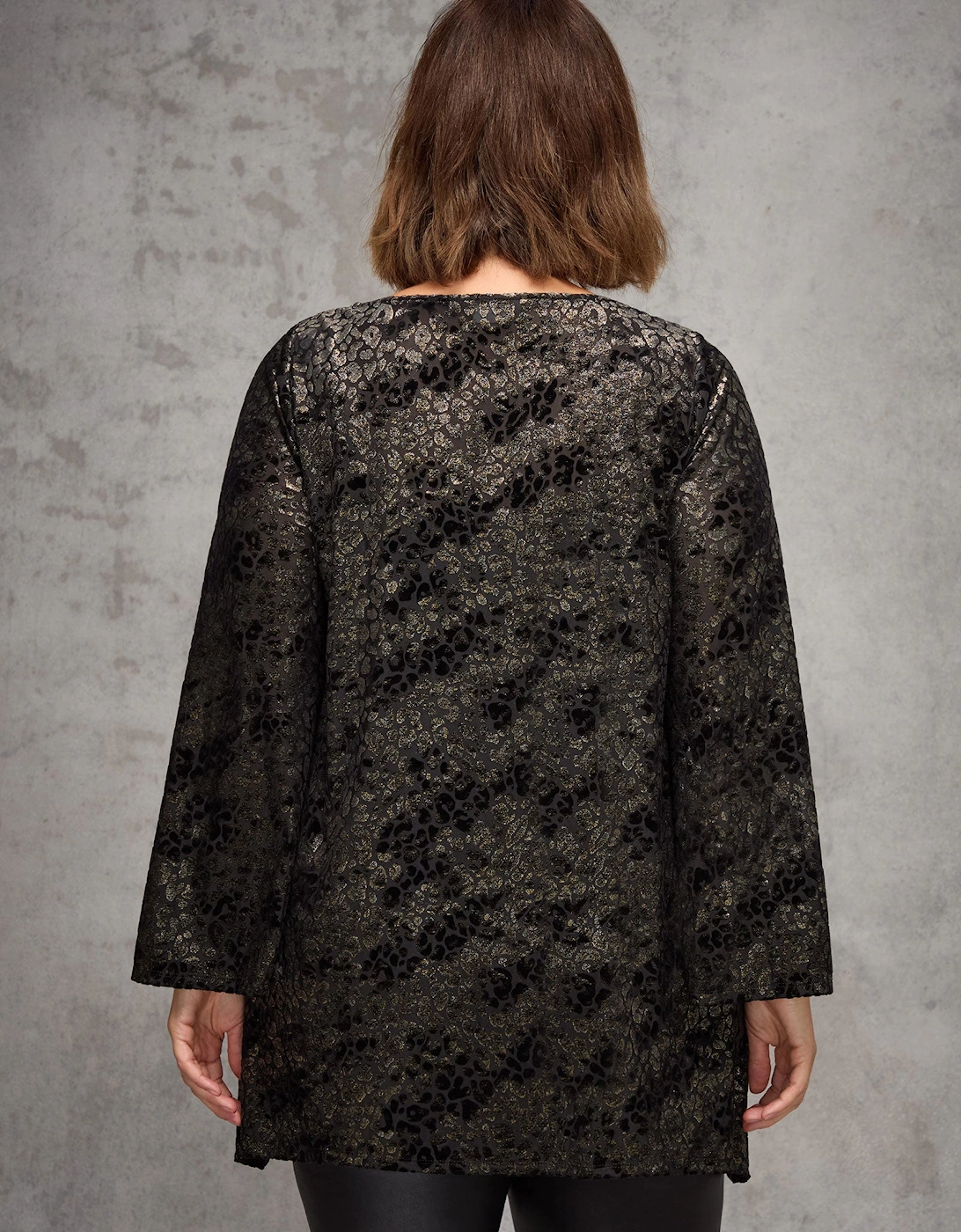 Gold Animal Velvet Burnout Jersey Tunic