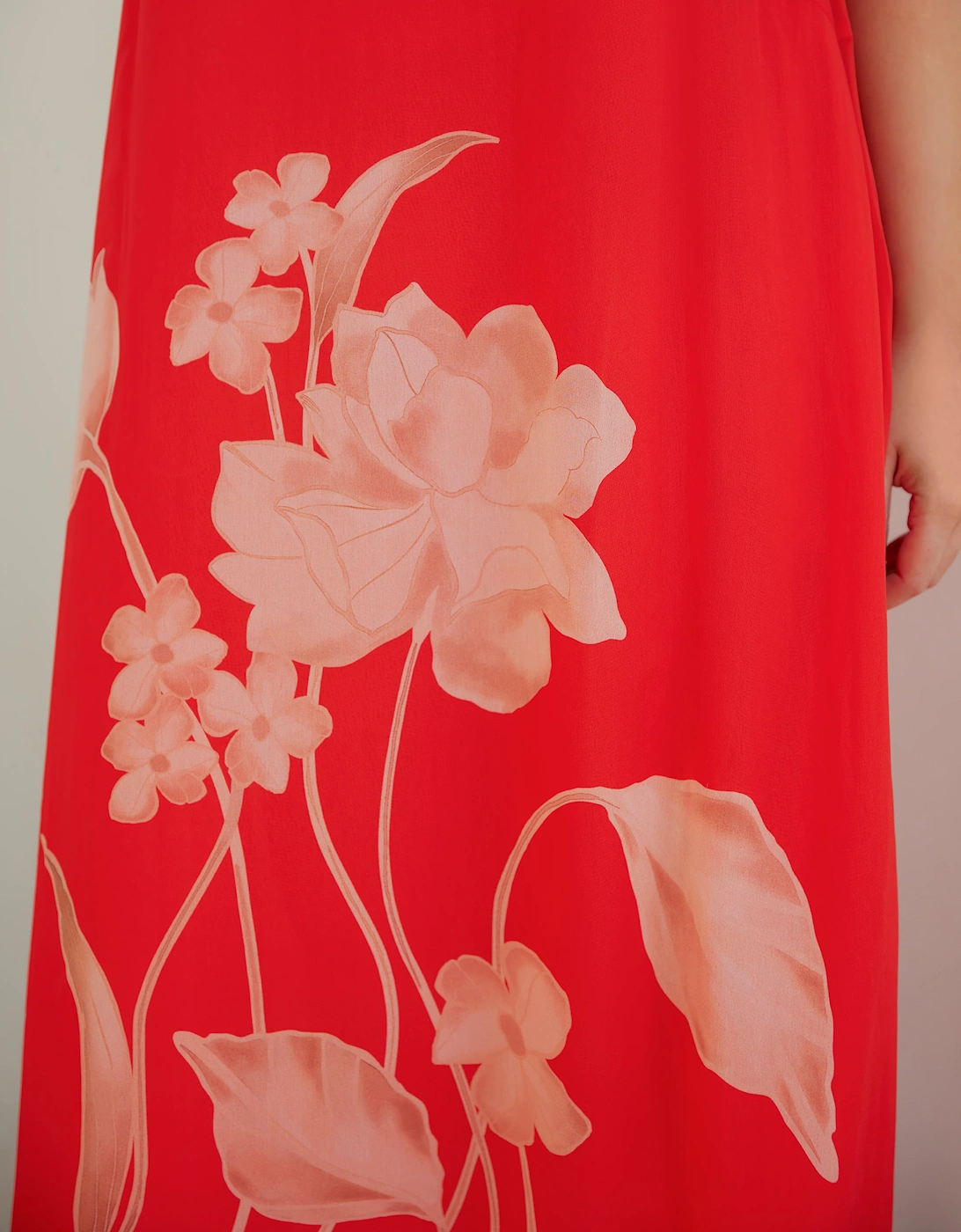 Petite Red Floral Print Sleeveless Maxi Dress