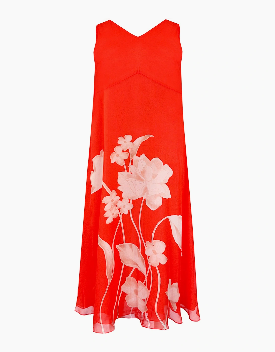 Petite Red Floral Print Sleeveless Maxi Dress