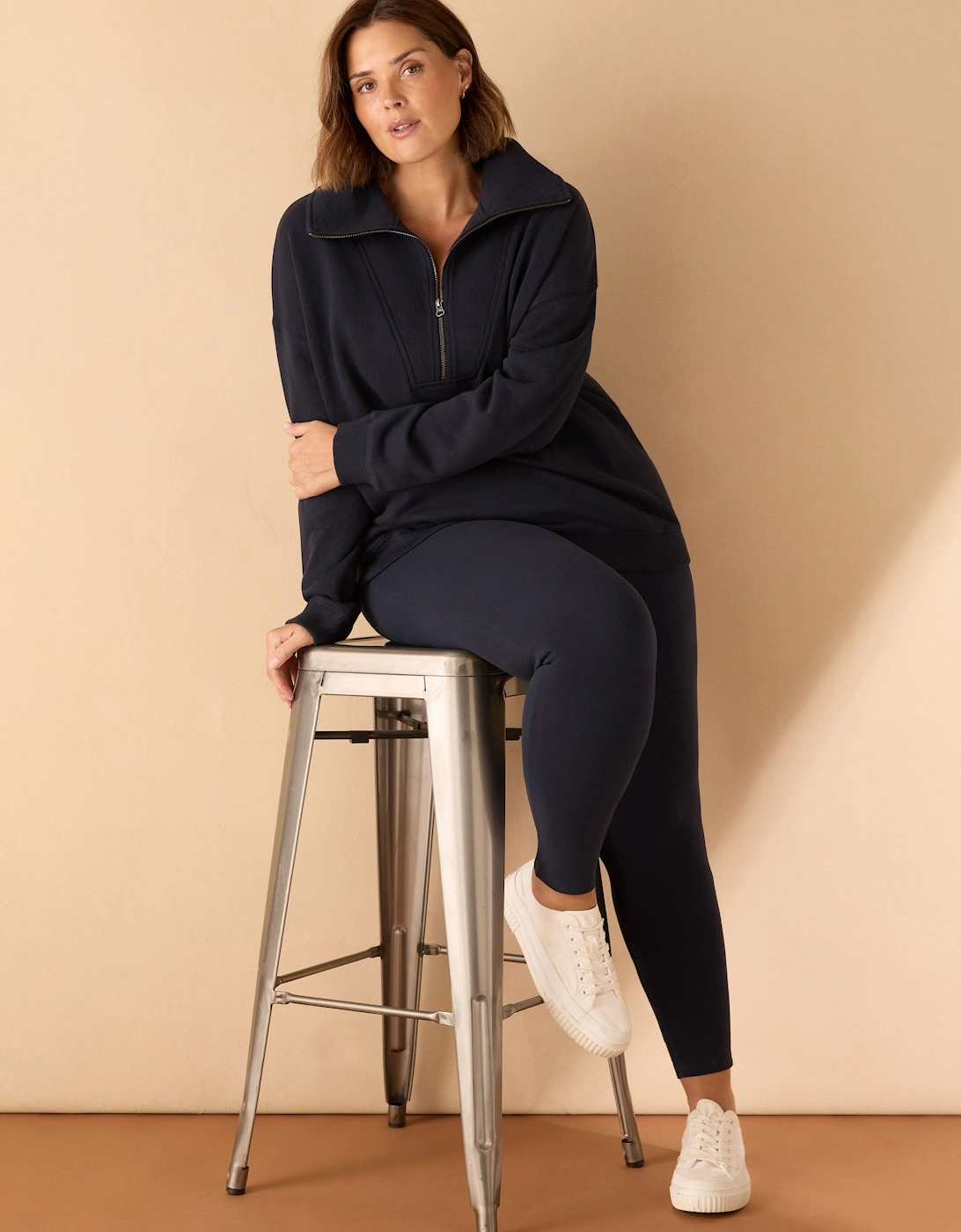Navy Half Zip Sweatshirt