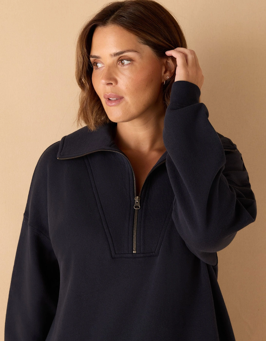Navy Half Zip Sweatshirt