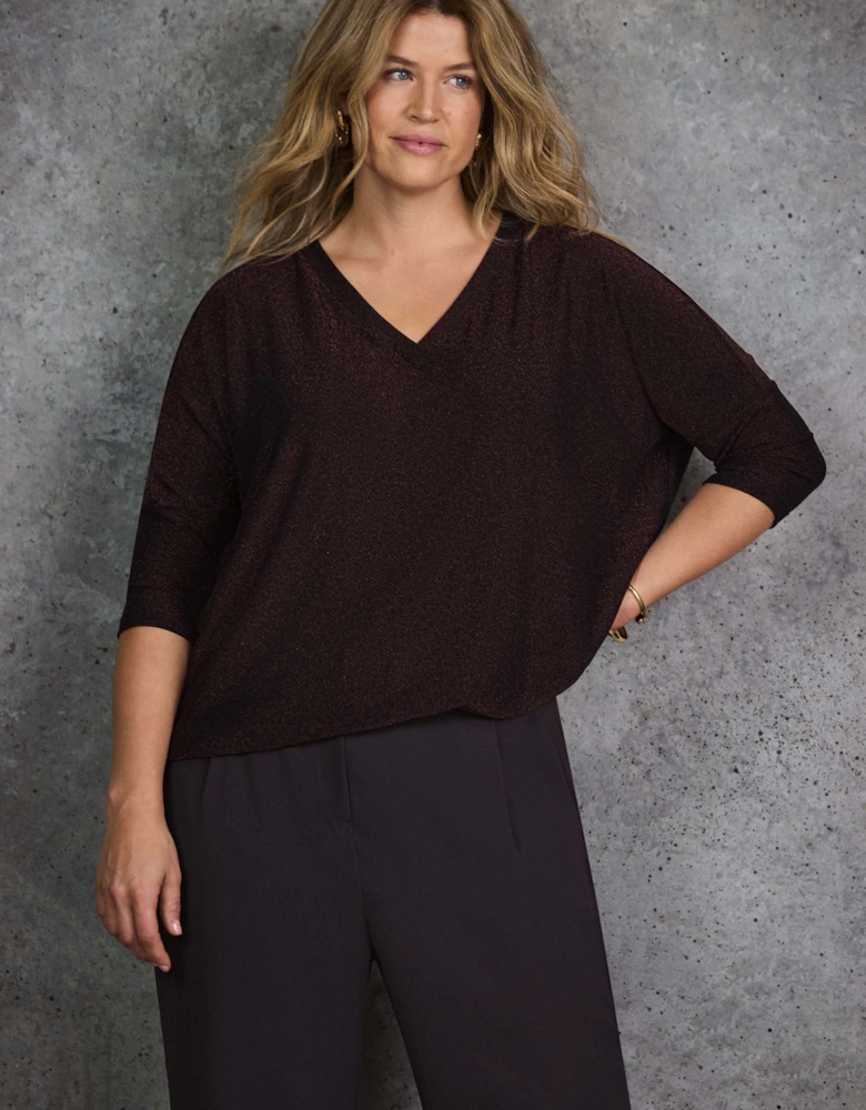 Petite Chocolate Button Detail Wide Leg Trouser
