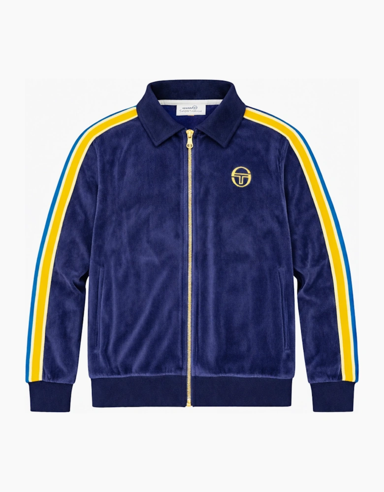 Monte Velour Track Top Jacket Maritime Blue/Mango Mint