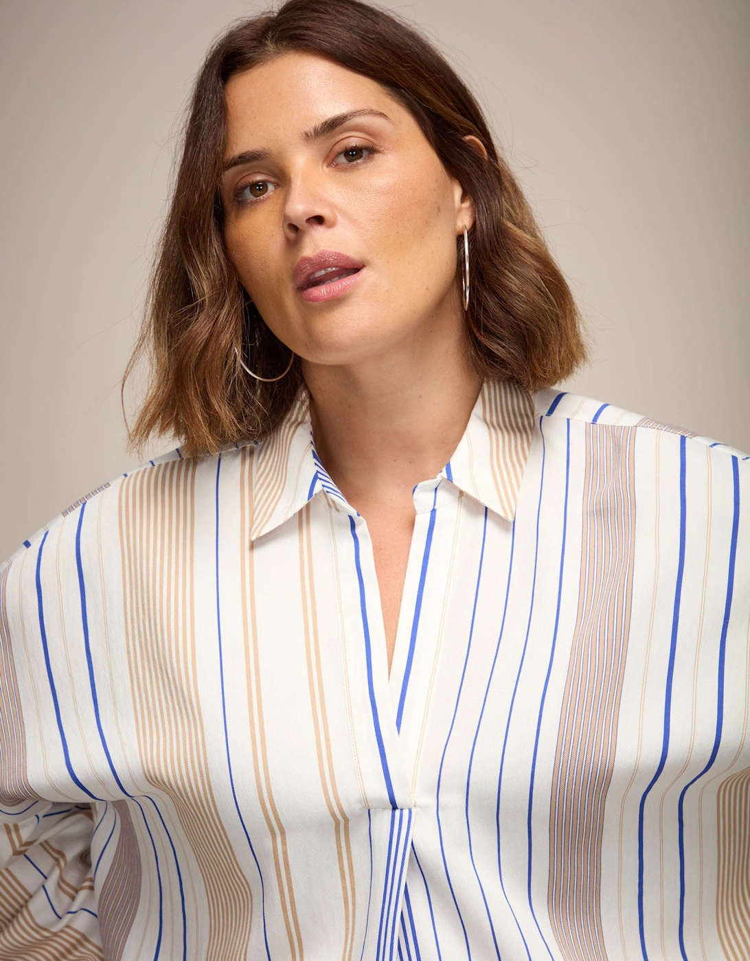 White Multi Stripe Chuck - On Shirt