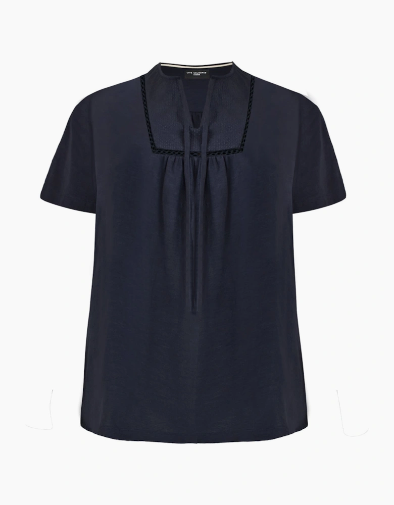 Navy Cotton Slub Bib Tunic