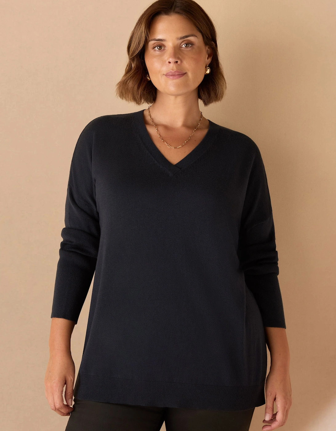 Navy V Neck Jumper