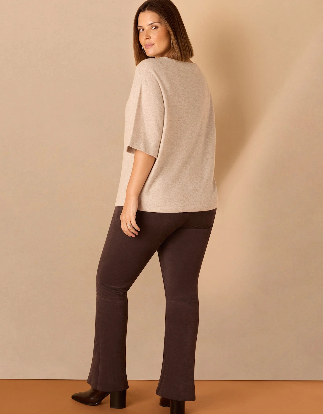 Chocolate Brown Suede Bootcut Trouser