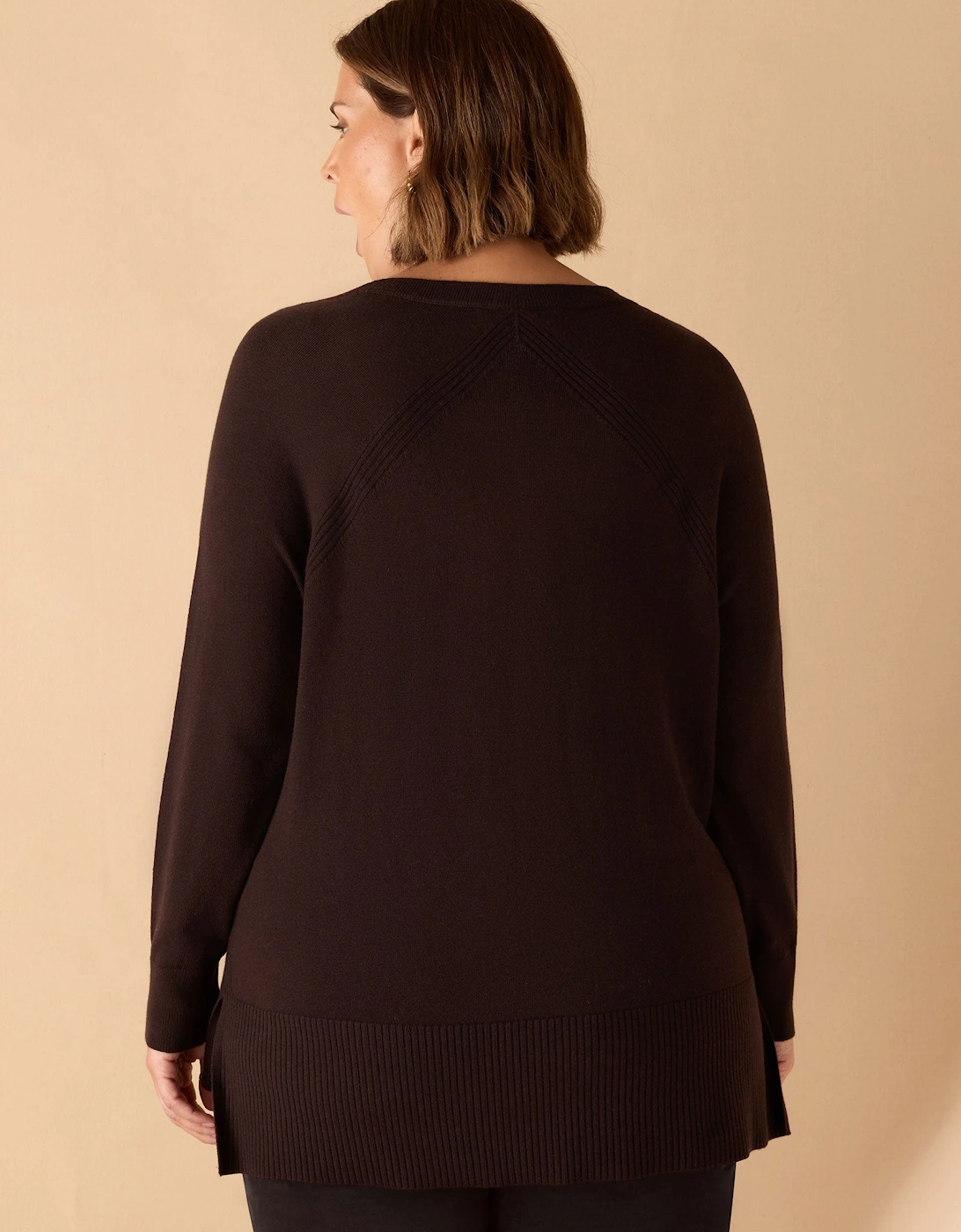 Chocolate Brown Round Neck Jumper
