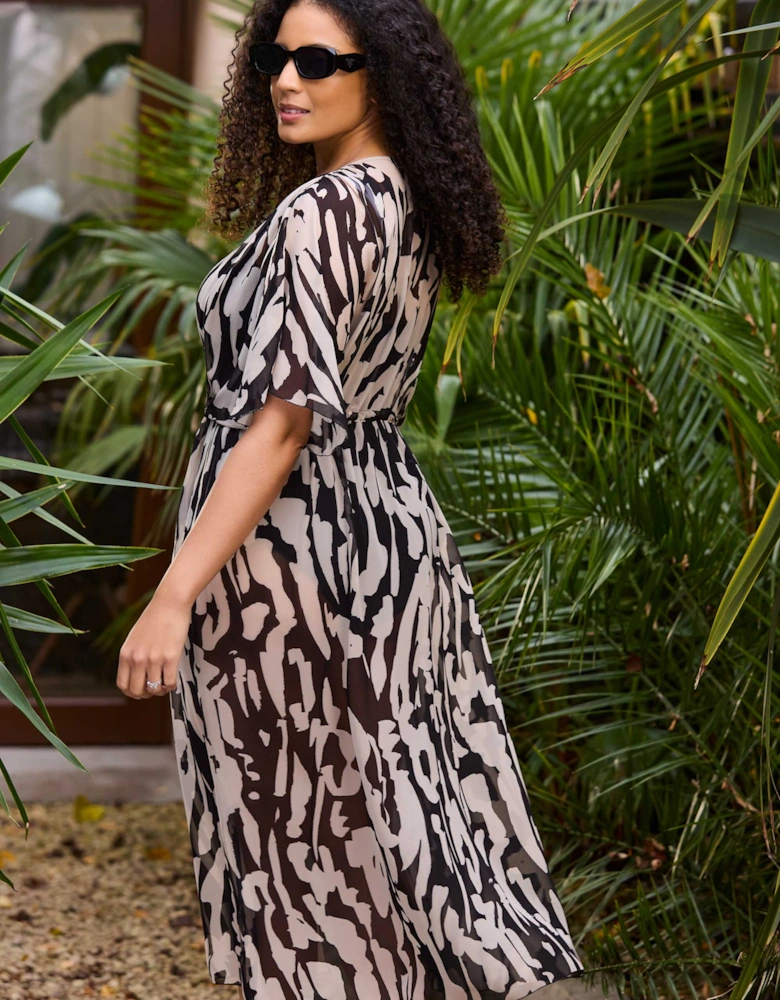 Mono Print Short Sleeve Kimono