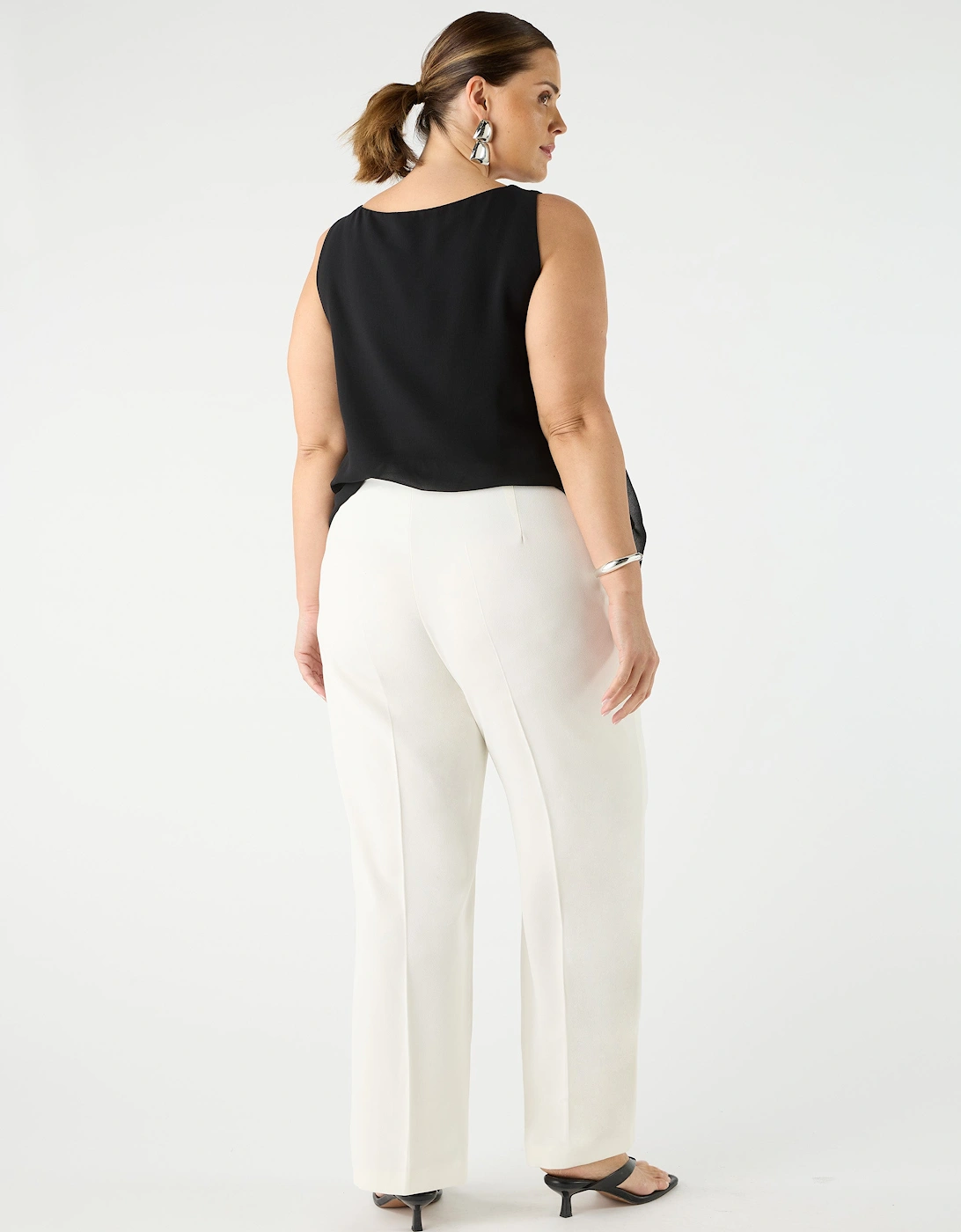 Ivory Straight Crepe Trouser