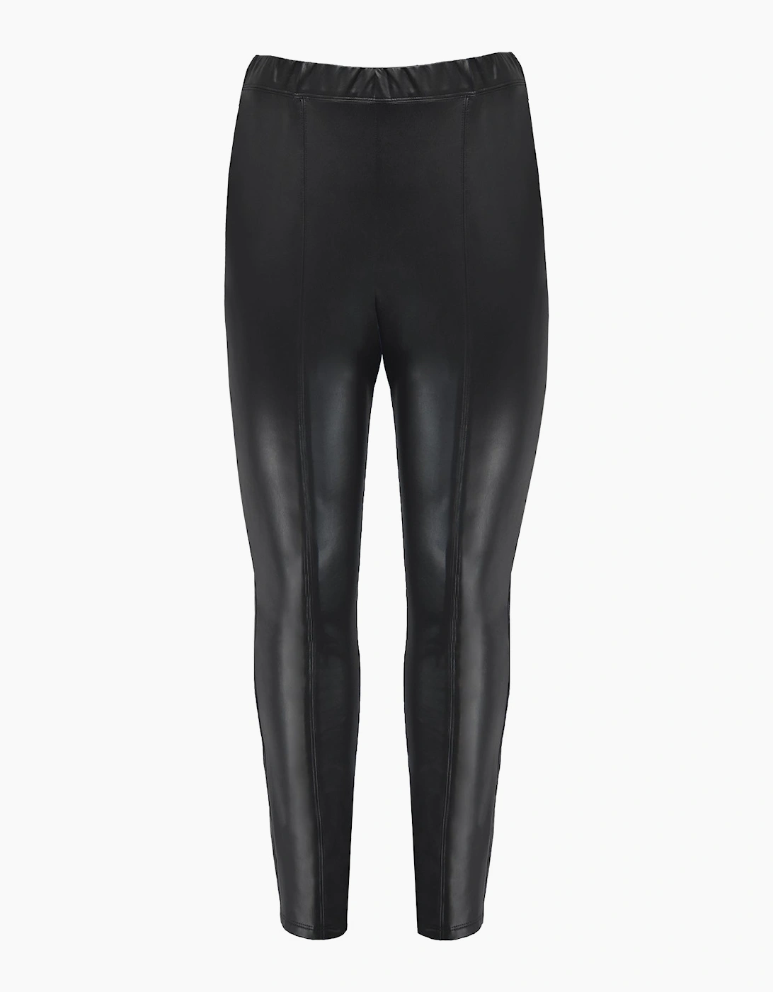 Black Faux Leather Straight Leg Trousers