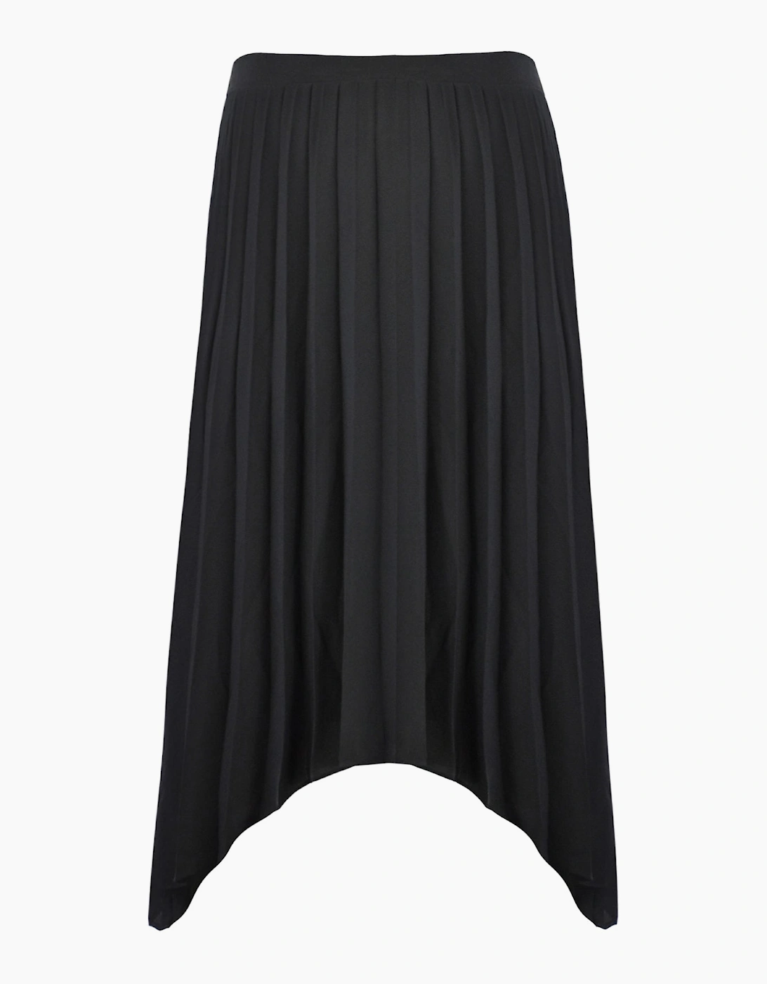 Black Pleated Hanky Hem Skirt