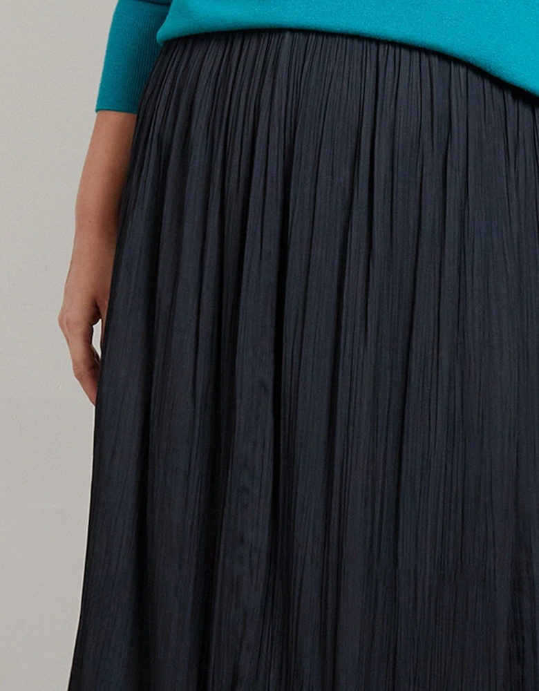 Black Pleated Midi Skirt