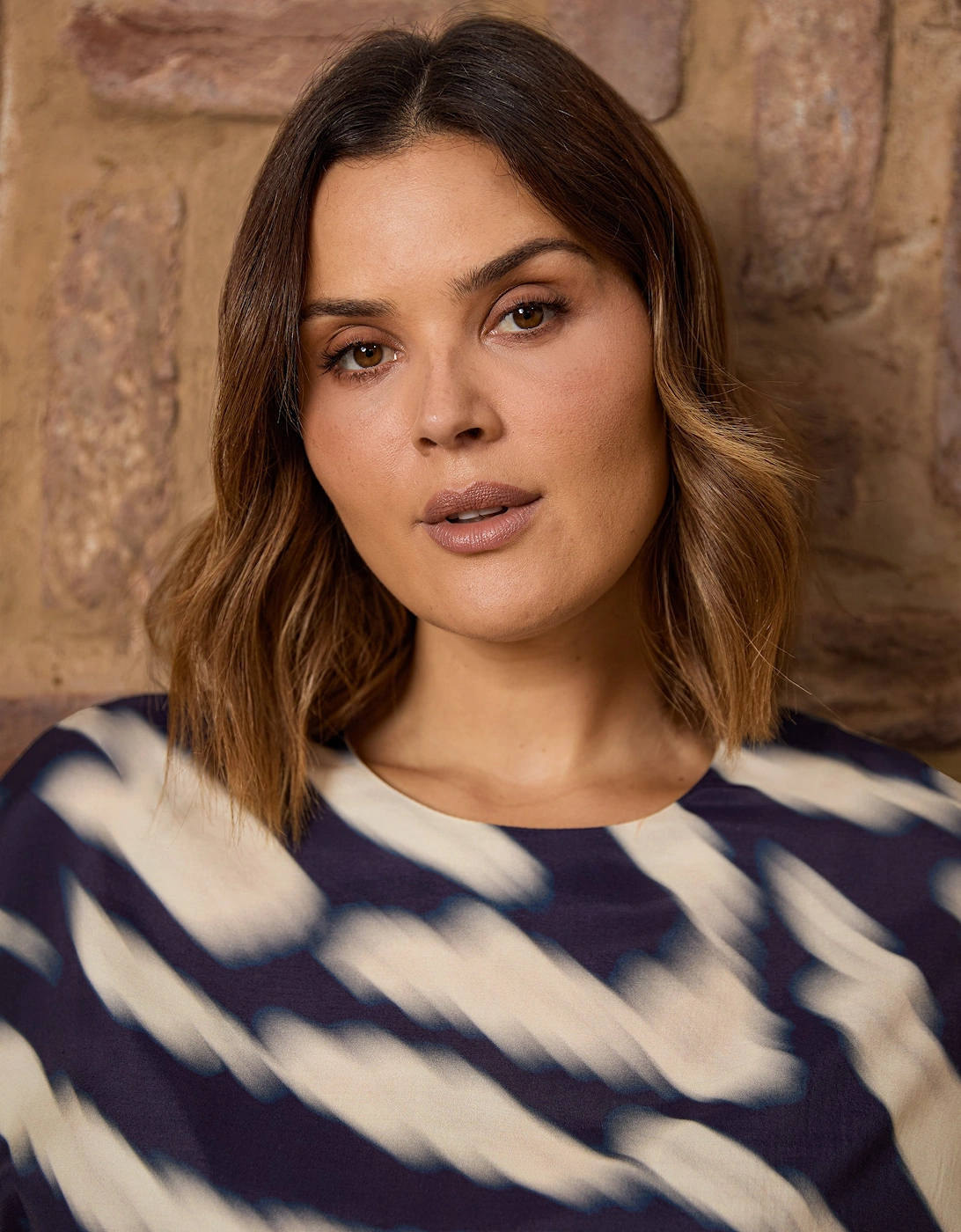 Blurred Animal Print Elevated Woven Top