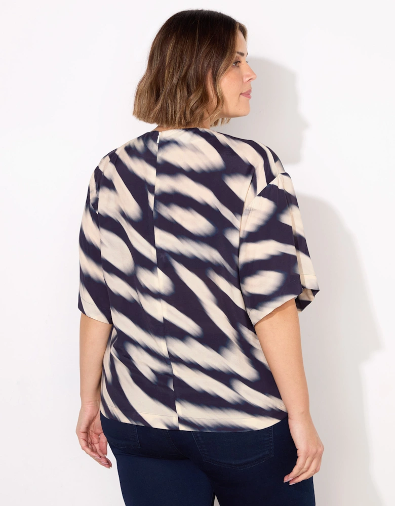 Blurred Animal Print Elevated Woven Top