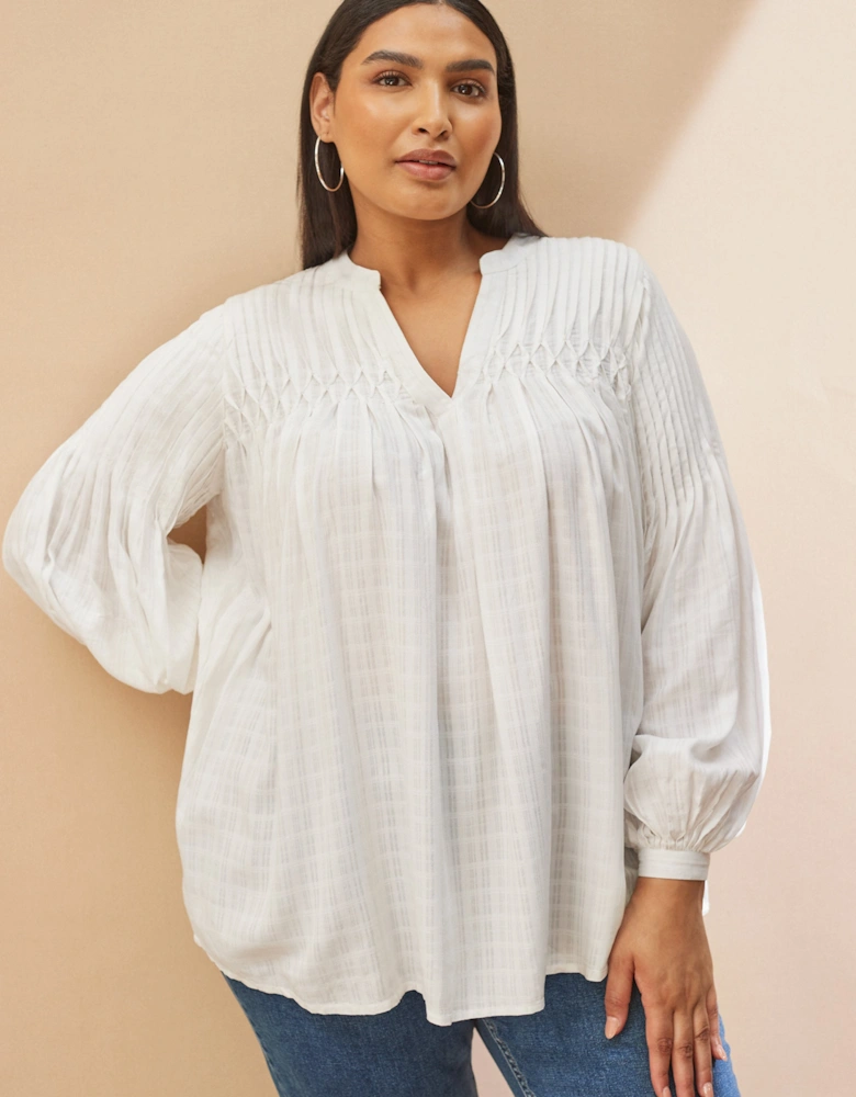 Ivory Pintuck Blouse