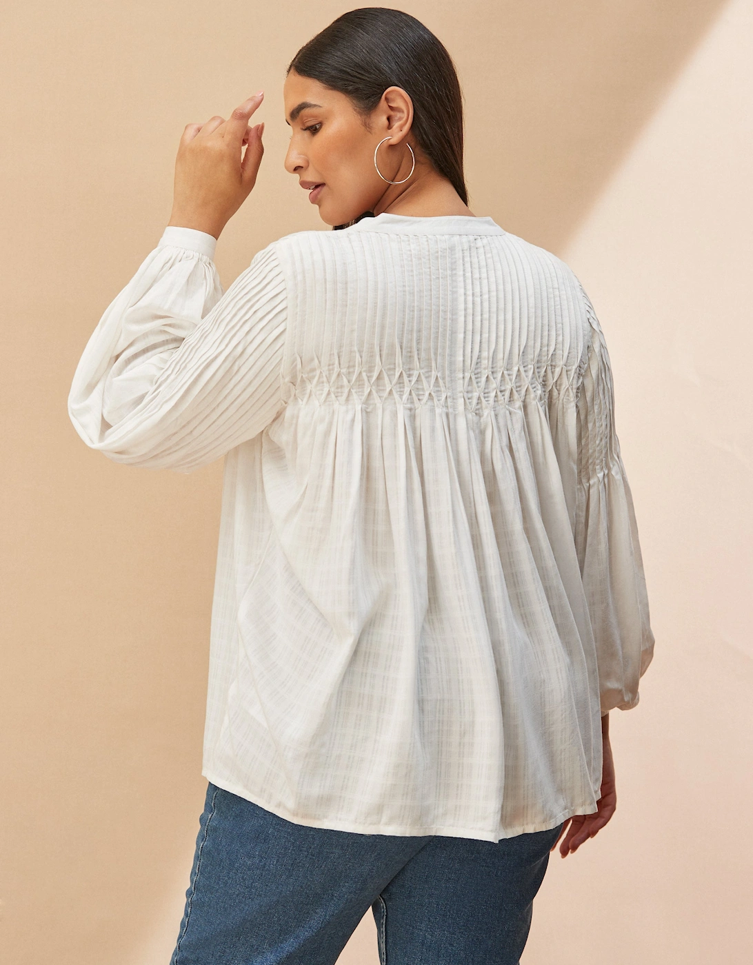 Ivory Pintuck Blouse