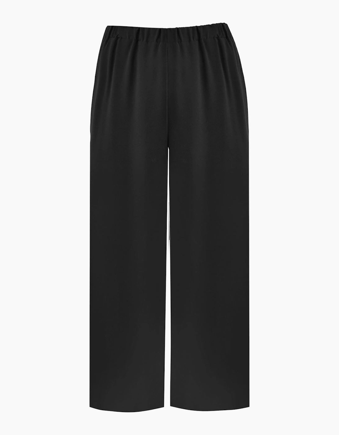 Black Pull-On Cropped Trousers