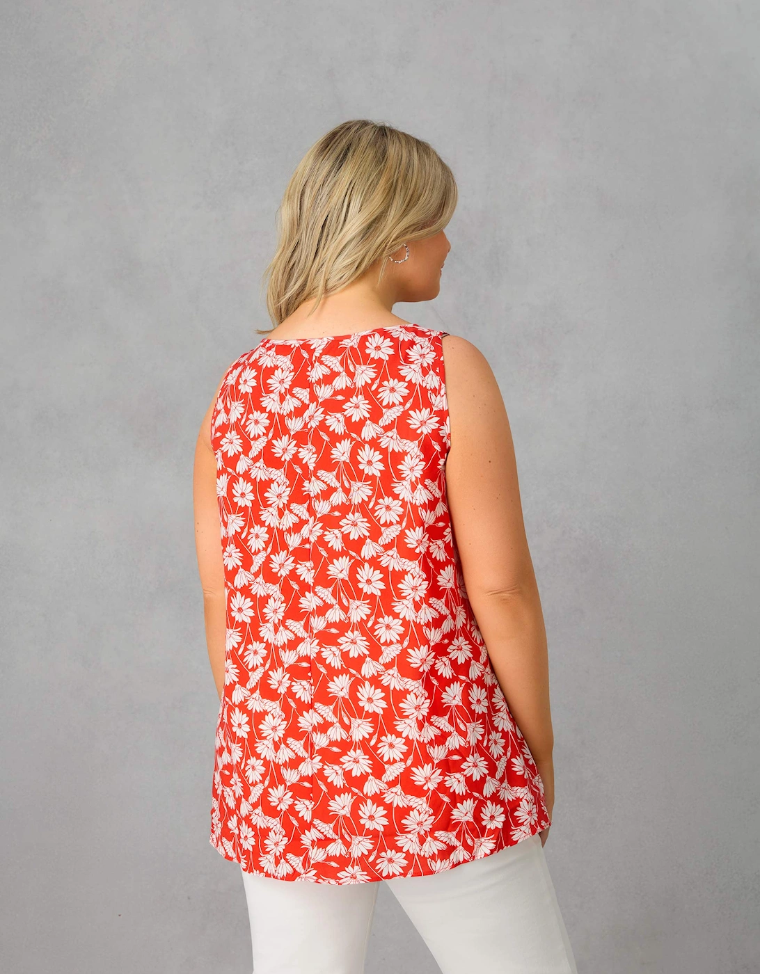 Red Floral Print Vest