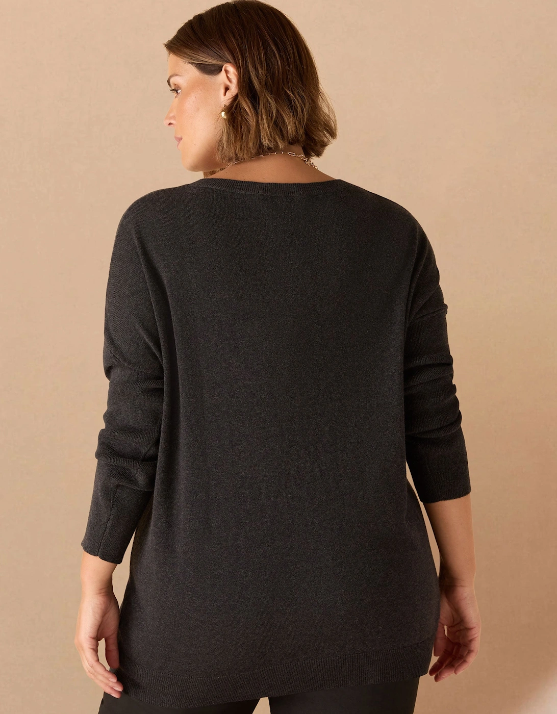 Charcoal V Neck Jumper