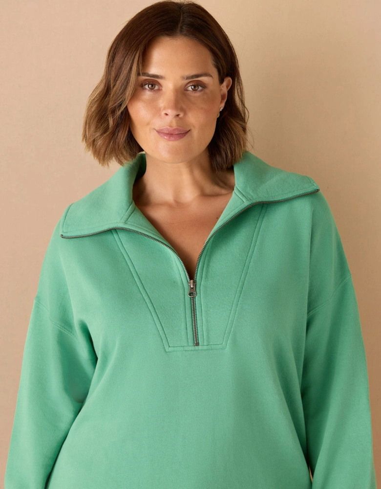 Green Half Zip Sweatshirt