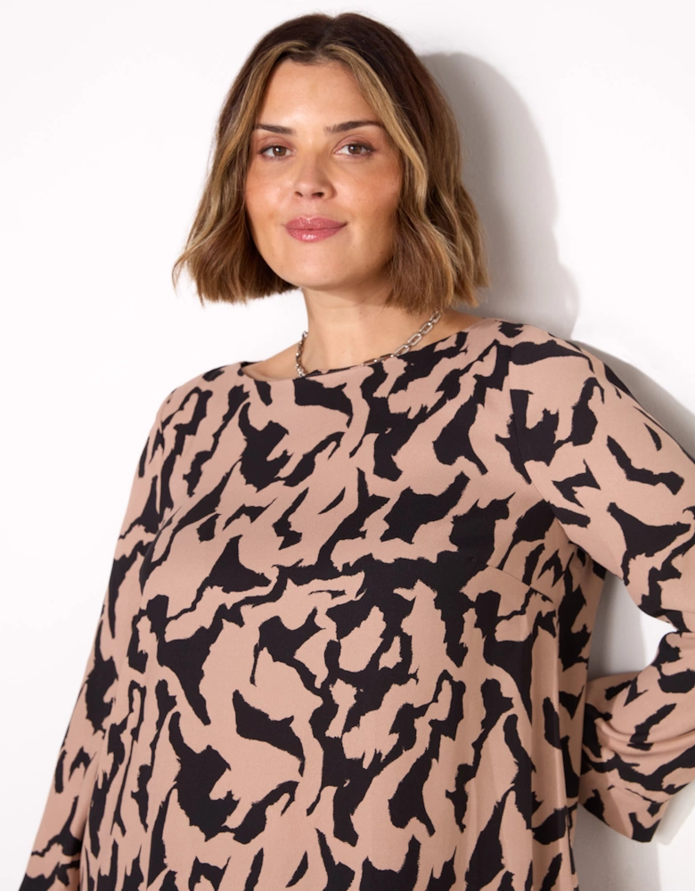 Printed Slash Neck Tunic