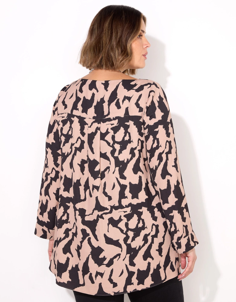 Printed Slash Neck Tunic