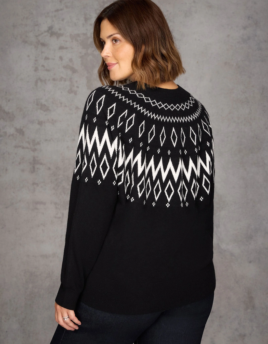 Black Fairisle Knit Jumper